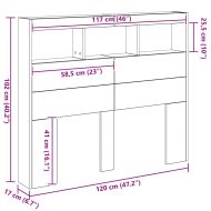 Облегалка за глава с рафт Дъб 120 x 17 x 102 cm Инженерно дърво