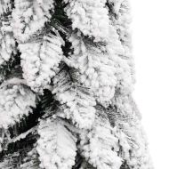 Изкуствена осветена коледна елха с 60 LED флокиран сняг 120 см