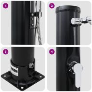 Външен соларен душ Черно 217 см PVC и алуминий