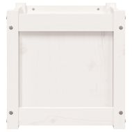 Градински сандък, бели, 40x40x40 см, борово дърво масив