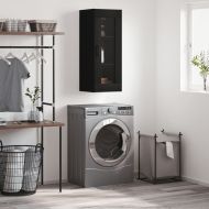 Стенен шкаф черен 34,5x34x90 см