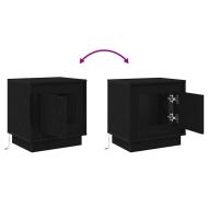 Нощен шкаф с Черно 44 x 34.5 x 45 см Инженерно дърво