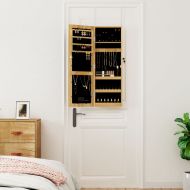 Огледален шкаф за бижута с LED осветление, стенен монтаж