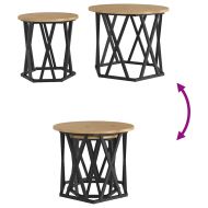 Странична маса 2 pcs Дъб Инженерна дървесина и стомана