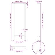Крака за бар маса, черни, 2 бр., 50 x (110-111) см, стомана