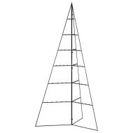 Метална коледна елха за декорация черна 140 см