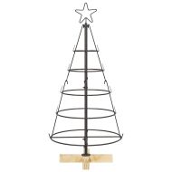 Коледно дърво с конус с поставка Черно 90 cm Стомана