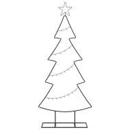 Метално коледно дърво с поставка Черно 125 cm Стомана