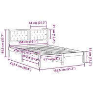 Рамка за легло Светлосиво 150 x 200 cm Солидно борово дърво