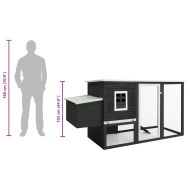 Кокошарник за открито с 1 отделение за яйца, сив, дървен