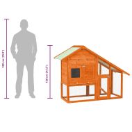 Клетка за зайци, 140x63x120 см, чам масив