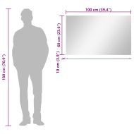 Стенно огледало с рафт, 100x60 см, закалено стъкло