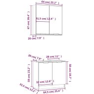 Комплект мебели за баня от 2 части, бял, инженерно дърво