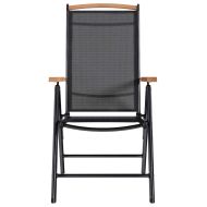 Сгъваеми градински столове, 6 бр, Textilene, черни