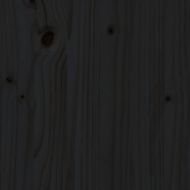 Градински лаундж комплект, 7 части, черен, бор масив