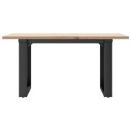 Кафе маса О-образна рамка 80x50x40 см бор масив и стомана