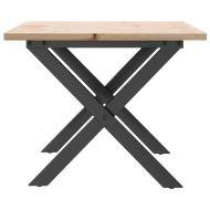 Кафе маса X-образна рамка 80x50x40 см бор масив и стомана