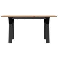 Кафе маса Y-образна рамка 80x50x40 см бор масив и стомана