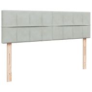 Османска легло с матрак и LED, светлосиво, 140x190 см, кадифе