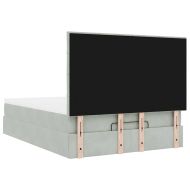 Османска легло с матраци и LED, светлосиво, 140x190 см, кадифе