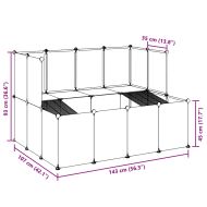 Клетка за малки животни прозрачна 143x107x93 см PP и стомана