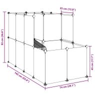 Клетка за малки животни прозрачна 142x74x93 см PP и стомана