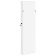 Огледален шкаф за бижута, стенен монтаж, бял, 30x8,5x106 см