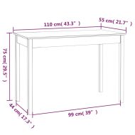 Трапезна маса, 110x55x75 см, борово дърво масив