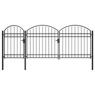 Врата за ограда с аркиран връх 175 х 400 см Стомана