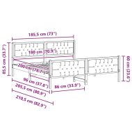 Рамка за легло Светлосиво 180 x 200 cm Солидно борово дърво