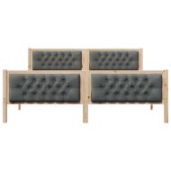 Рамка за легло Тъмен сив 180 x 200 cm Солидно борово дърво