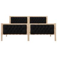 Рамка за легло Черно 160 x 200 cm Солидно борово дърво