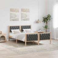 Рамка за легло Тъмен сив 140 x 200 cm Солидно борово дърво