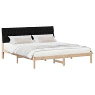 Леглова рамка с тапицирана гръбна част Кафяво 180 x 200 cm