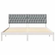 Леглова рамка с тапицирана гръбна част Бяло 180 x 200 cm