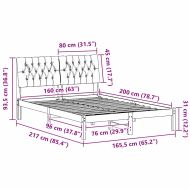 Леглова рамка с тапицирана гръбна част Кафяво 160 x 200 cm
