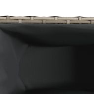 Градински сандък с 2 саксии, сив, 90x20x40 см, полиратан