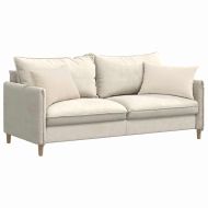 Диван възглавници 2 pcs Бежово 60 x 40 cm текстил