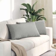 Диван възглавници 2 pcs Светлосиво 80 x 40 cm текстил