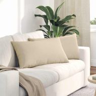 Диван възглавници 2 pcs Крем 80 x 40 cm текстил