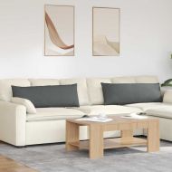 Диван възглавници 2 pcs Тъмен сив 120 x 40 cm текстил