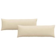 Диван възглавници 2 pcs Крем 120 x 40 cm текстил