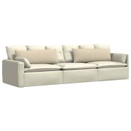 Диван възглавници 2 pcs Крем 120 x 40 cm текстил