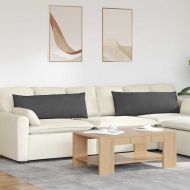 Диван възглавници 2 pcs Тъмен сив 120 x 40 cm Кордюрова тъкан