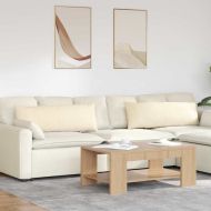 Диван възглавници 2 pcs Крем 120 x 40 cm Кордюрова тъкан