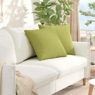 Диван възглавници 2 pcs Светло зелено 50 x 50 cm текстил