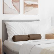 Възглавници валяци 2 pcs Кафяво Ø 15 x 40 см текстил