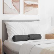 Възглавници валяци 2 pcs Тъмен сив Ø 15 x 40 см Кордюрова тъкан