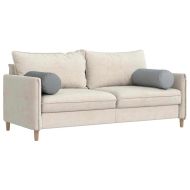 Възглавници валяци 2 pcs Светлосиво Ø 25 x 70 см текстил