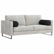 Възглавници валяци 2 pcs Черно Ø 25 x 70 см текстил